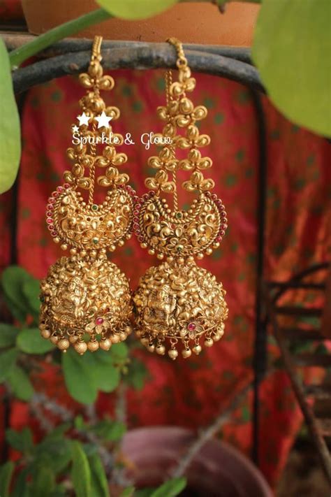 Lakshmi Jhumka Earrings with Gold Polish – Sparkle and Glow