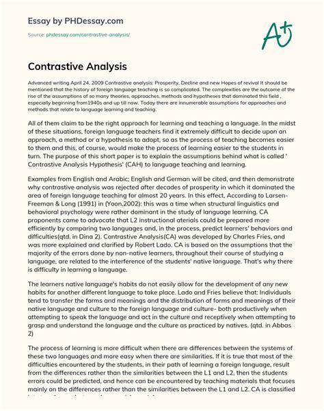 Image result for Contrastive Analysis Example