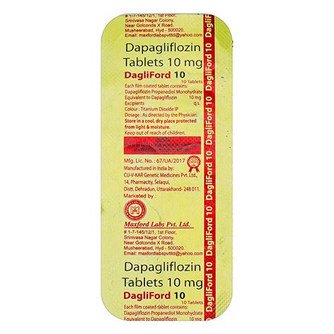 Dagliford 10 Tablet | Uses, Side Effects, Price | Apollo Pharmacy