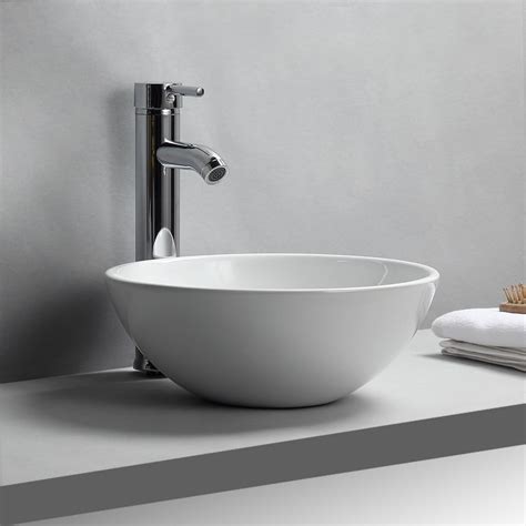 Buy EBTOOLS Wash Basin, White Wash Basin,Bowl Shape Bathroom Ceramic ...