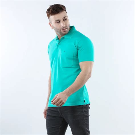 Aqua Marine Matt Finish Pocket Polo T-Shirt – Deer Club