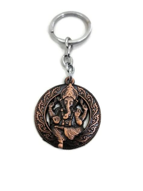 ALTRONA Lord Ganesha Ganpati Metal Keychain & Keyring(Copper) : Amazon ...