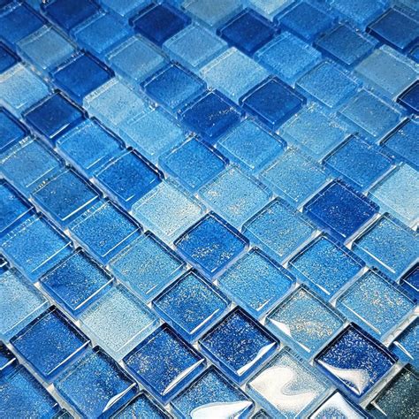 Blue Pool Tile | Glass and Porcelain Pool Waterline Tile - AquaBlu Mosaics