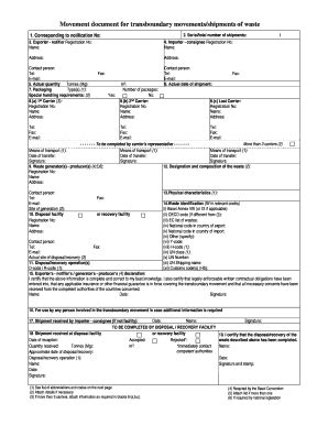 Fillable Online Hazardous Waste Revised Notification and Movement Forms ...
