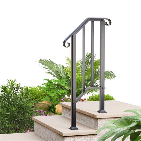 Snapklik.com : 2 Step Handrails For Outdoor Steps, Wrought Iron Stair ...