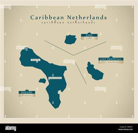 Modern Map - Caribbean Netherlands details Stock Vector Image & Art - Alamy