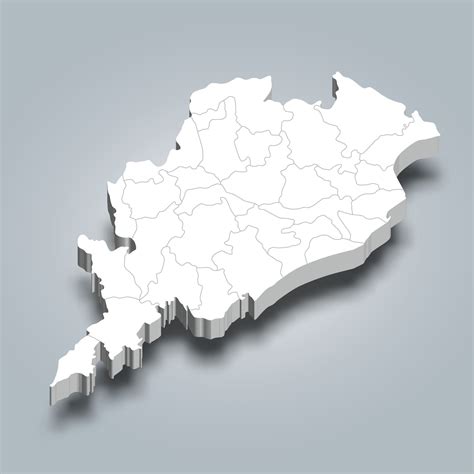 Odisha 3d district map is a state of India 28125520 Vector Art at Vecteezy