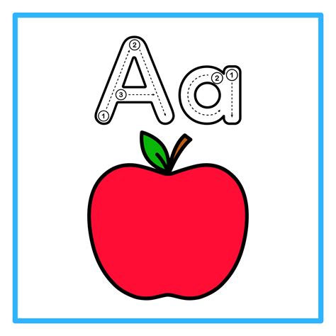 flat apple tracing alphabet Aa 44569007 Vector Art at Vecteezy