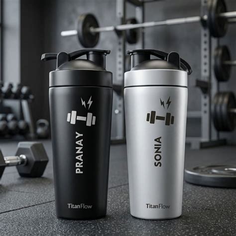 TitanFlow Personalised Protein Shaker Bottle| Custom Gym Bottle with ...