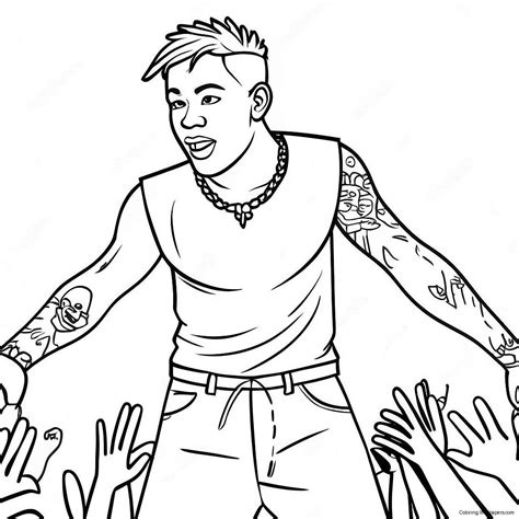 Xxxtentacion Performing On Stage Coloring Page (38674-30586)