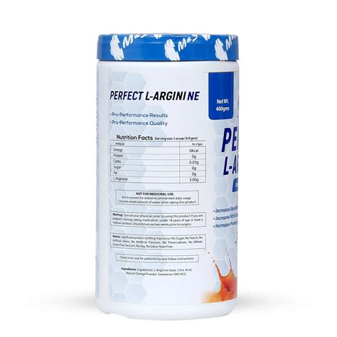 Muscle & Strength India Perfect L Arginine 102 Servings Orange Blast ...