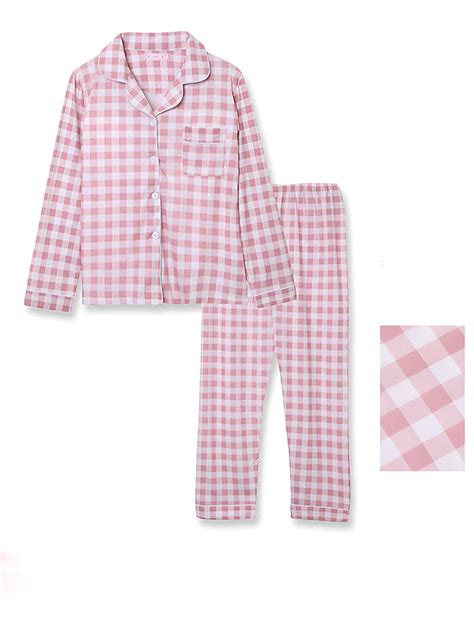 Women's Pajamas Sets Heart Grid / Plaid Fashion Comfort Soft Home Daily ...