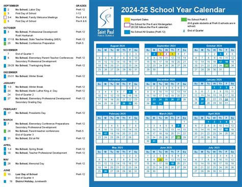 St Paul Public Schools Calendar 2025-2026 in PDF | Download