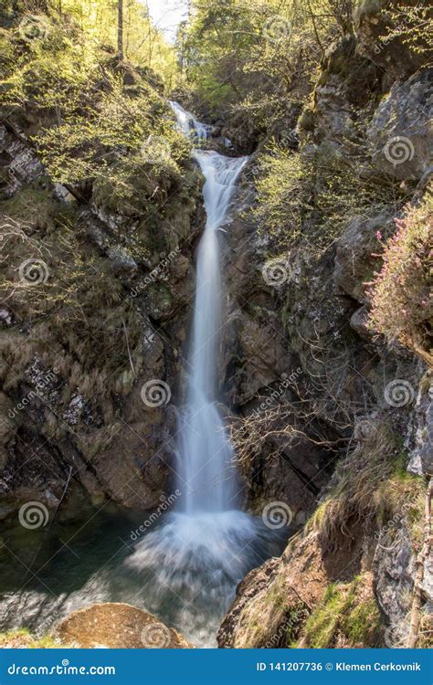 Second Waterfall in Canyon Hell in Borovnica Stock Photo - Image of ...