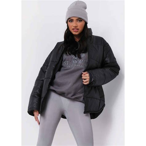 Missy Empire | Oversized Long Sleeve Medium Puffer Jacket | Medium ...