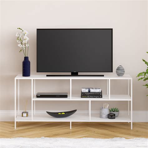 Metal TV Stand for TVs up to 55", Media Console Table with Open Shelf ...