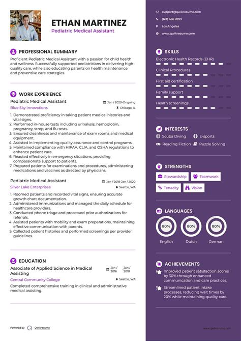 10+ Pediatric Medical Assistant Resume Samples & Templates for 2025