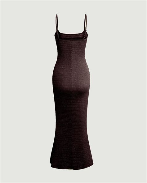 Spaghetti Strap Maxi Dress In Chocolate Brown - Littlebox India
