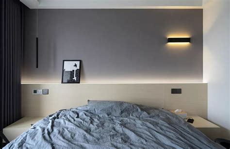 现代个性卧室床头背景墙效果图 – 设计本装修效果图
