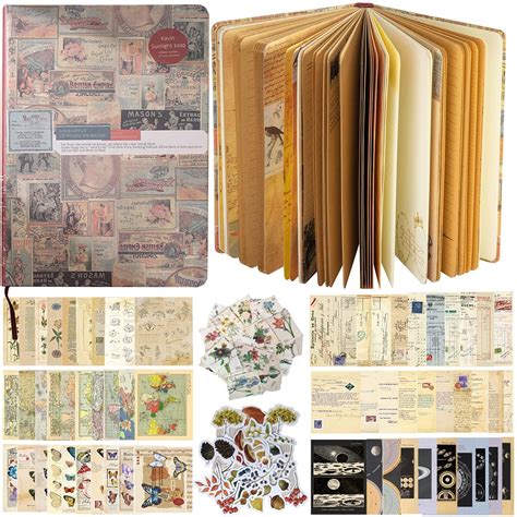 Buy Vintage Junk Journal Blank Bullet Journals, Travel Journal, Writing ...