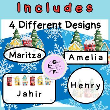 Editable Winter Cubby Tags, Classroom Decor | Locker Labels | TPT