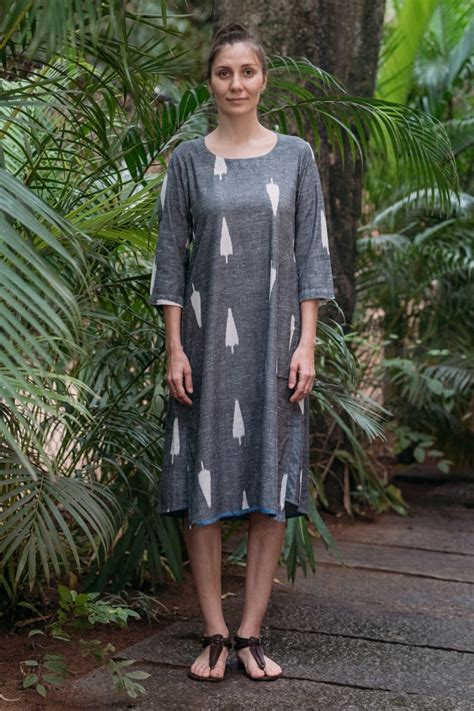 Buy IKAT Breeze A Line Dress - Cotton | Handwoven Ikat by Translate
