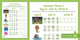 Phase 4 CVCC Words Say It, Join It, Write It Activity