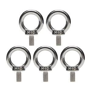 Saim Eye Bolts Screw M10 Male Thread 304 Stainless Steel Lifting Ring ...