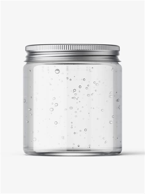 Cosmetic jar mockup with silver cap / 120ml / gel - Mockups Design