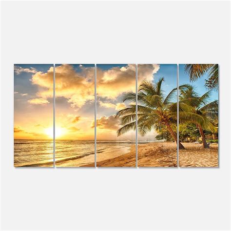 Designart 28-Inches H x 60-Inches W Coastal Metal Print in the Wall Art ...