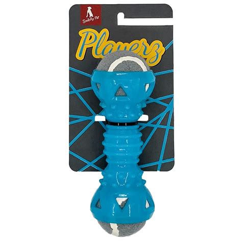 Smarty Pet Playerz Double Ball Dumbbell Chew Toy With Natural Rubber F ...