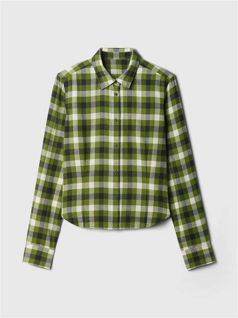 Cropped Flannel Shirt | Gap