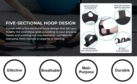 Yoga Belt for Women Men, 5 Loops Yoga Strap for Stretching, Yoga Bands ...