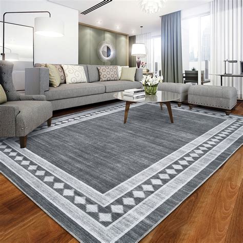 CAROMIO 9x12 Ft Large Area Rug, Non-Slip, Soft Geometric Boho Carpet ...