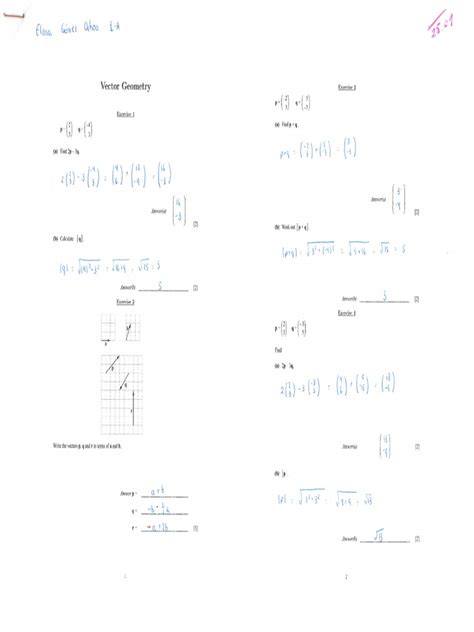 Vector Geometry Worked Examples | PDF