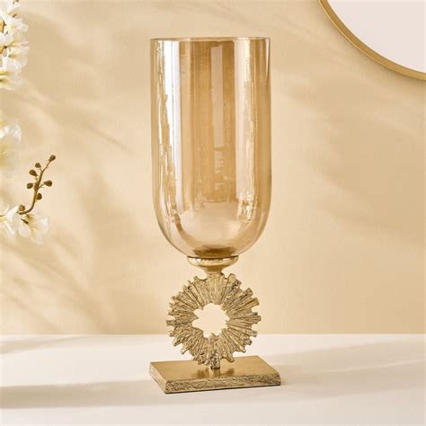 Buy Moksha Brew Starbust Glass and Aluminium Vase - Small from Home ...