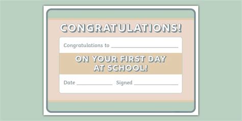 3D Effect Themed First Day of School Certificate