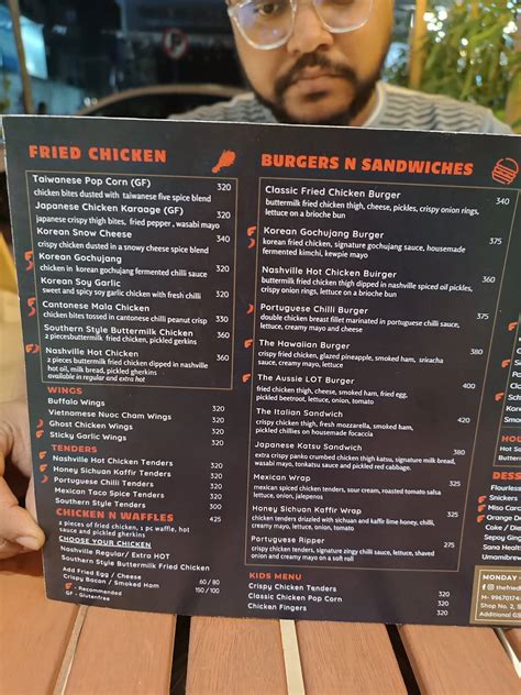 Menu at The Fried Chicken Project, Mumbai