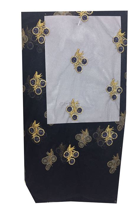 Navy Blue Beaded Fabric Material – Inhika.com
