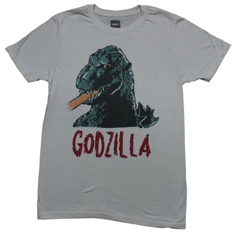 Godzilla Mens T-Shirt - Drawn Sketchy Face Image