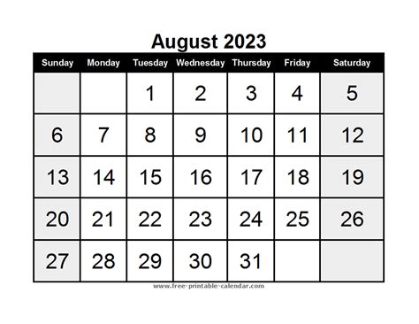 august 2023 calendar free printable calendar - august 2023 calendar ...