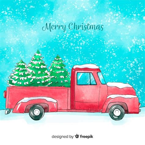 Christmas truck drawing Images - Free Download on Freepik