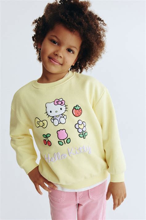 Printed sweatshirt - Yellow/Hello Kitty - Kids | H&M IN