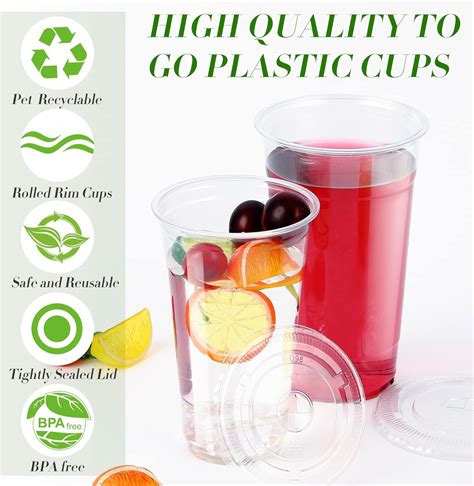 CHENGU 100 Set ] Crystal Clear Plastic Cups with Lid India | Ubuy