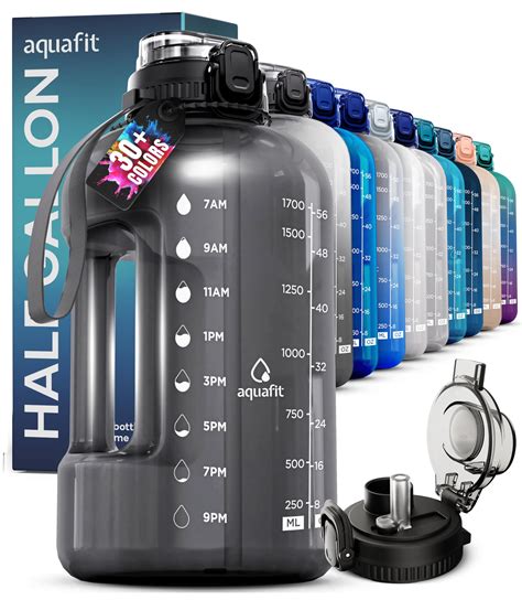 Amazon.com: AQUAFIT 64 oz Water Bottle with Time Marker - Straw & Chug ...