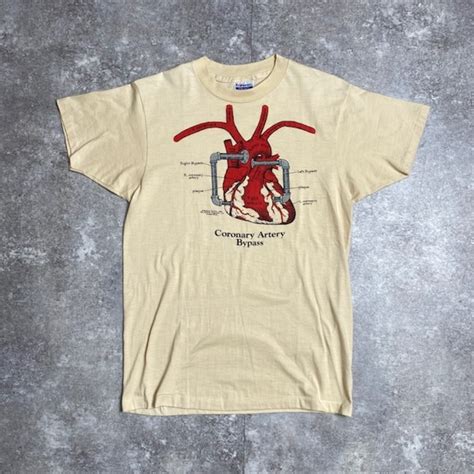 80's Coronary Artery Bypass Heart Tee バイパス Hanes ヘインズ シングルステッチ 心臓 USA製 ...