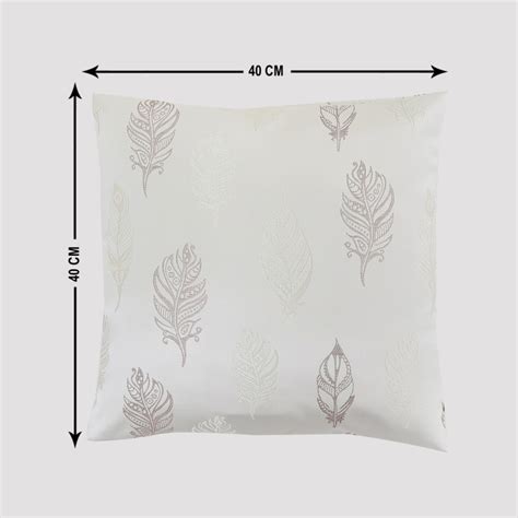 Buy Sketch Feather Jacquard Cushion Covers - Set of 2 - 40 x 40 cm from ...