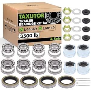 4 Sets L68149 L44649 Boat Trailer Axle Hub Bearing Kit, 171255TB/10-19 ...