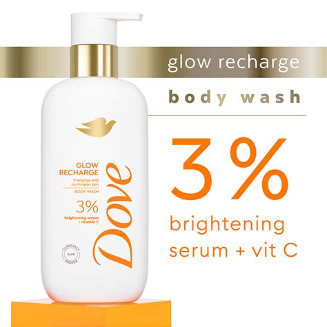 Dove Glow Recharge Exfoliating Bodywash with 3% Brightening serum + Vi