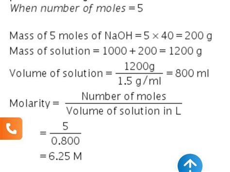 Calculate molarity(M) of 5m (molality) of NaOH solution.. where density ...
